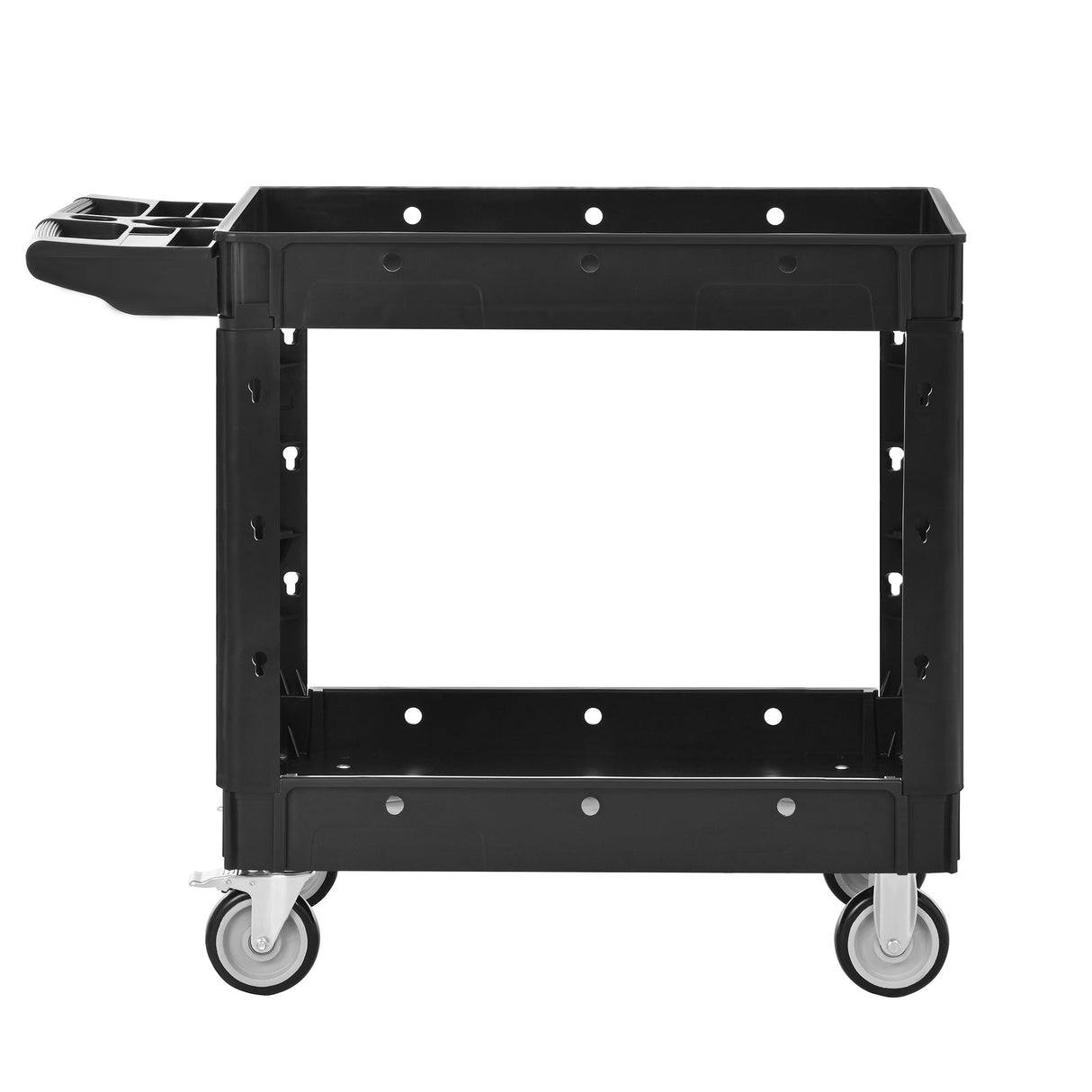 Two - Shelf Utility Cart with Wheels 600 LBS Capacity Rolling Utility & Tool Carts with Locking Wheels - Fab Heavy Parts