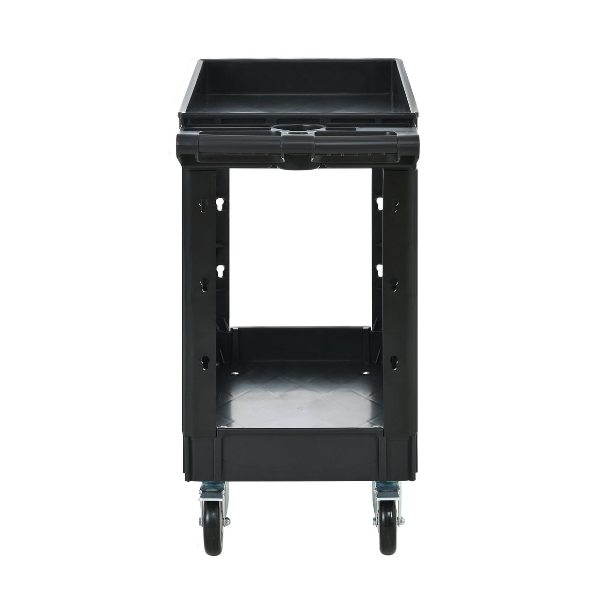 Two - Shelf Utility Cart with Wheels 600 LBS Capacity Rolling Utility & Tool Carts with Locking Wheels - Fab Heavy Parts