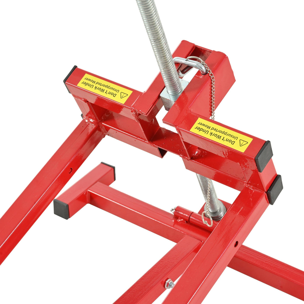 Universal Easy Lawn Mower Lift for Riding Tractors 800 Lbs Capacity 45° Tilt Adjustable - Red - Fab Heavy Parts