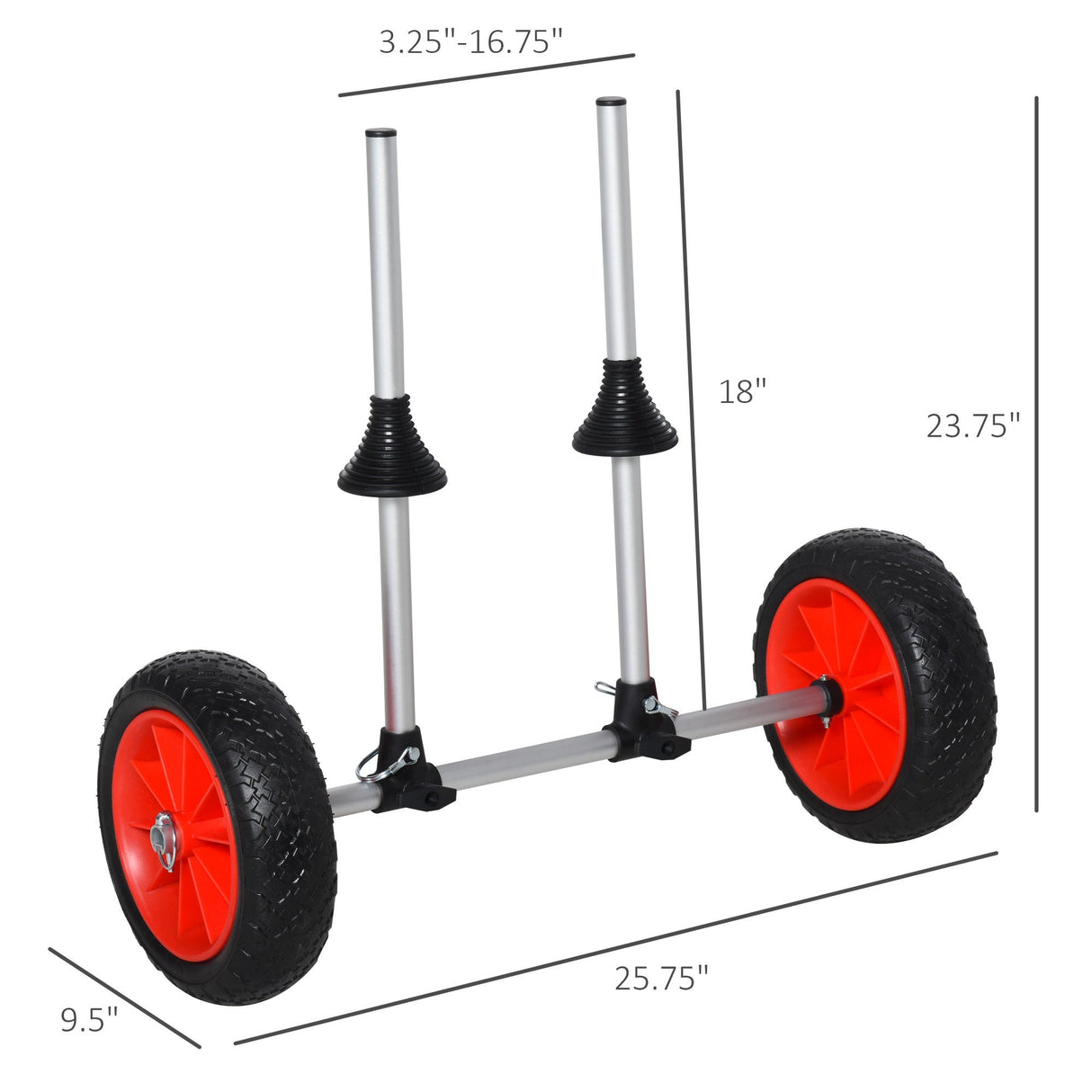 Universal Kayak Cart Trolley Trailer Kayak Wheels with Strong Aluminum Frame Adjustable Width Crossbar Large Tires - Fab Heavy Parts