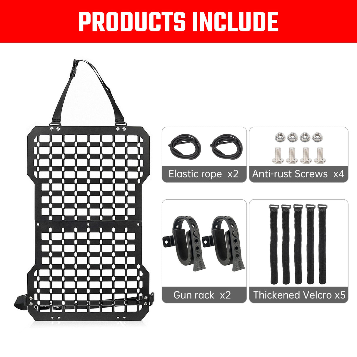 Universal Seat Back Molle Panel Organizer With Gun Holder - Fab Heavy Parts