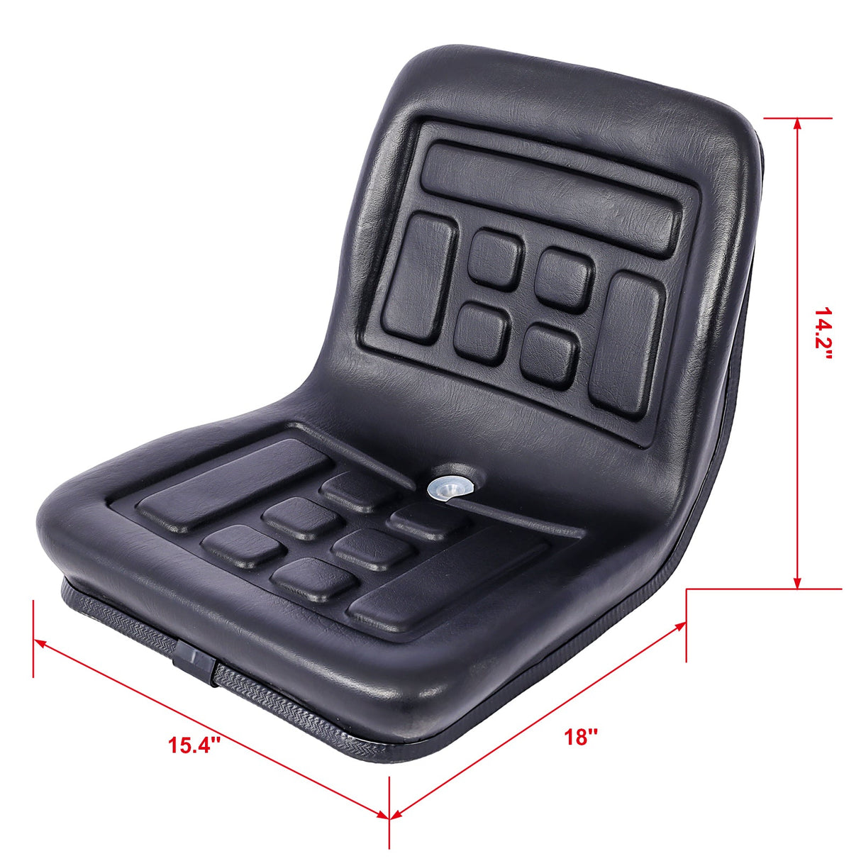 Universal Tractor Seat with a Drain Hole Thickly - Padded Horizontally Adjustable - Black - Fab Heavy Parts
