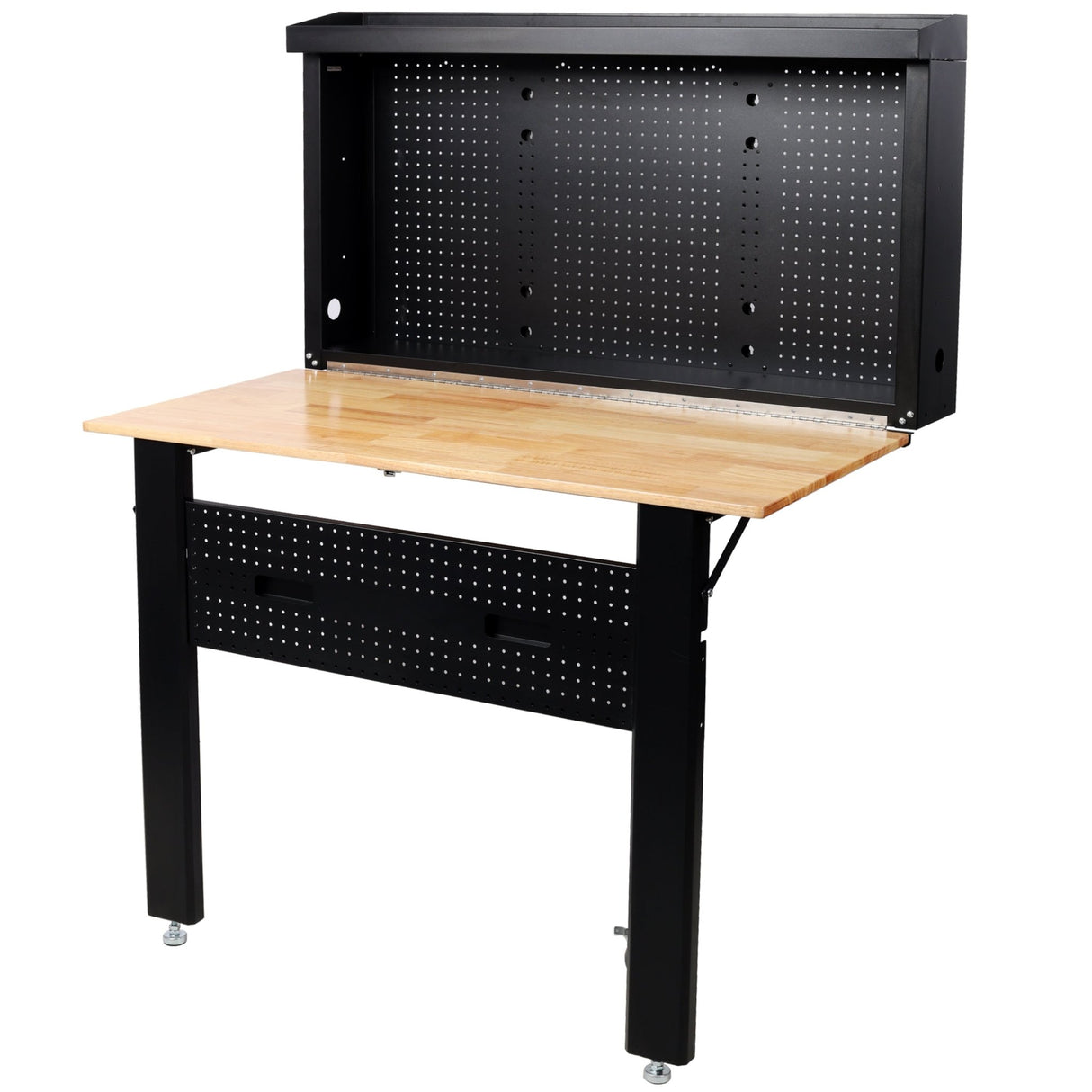 Wall Mounted Workbench Robust Space - Saving Foldable Workbench with Work Surface&Pegboard for Tools - Fab Heavy Parts