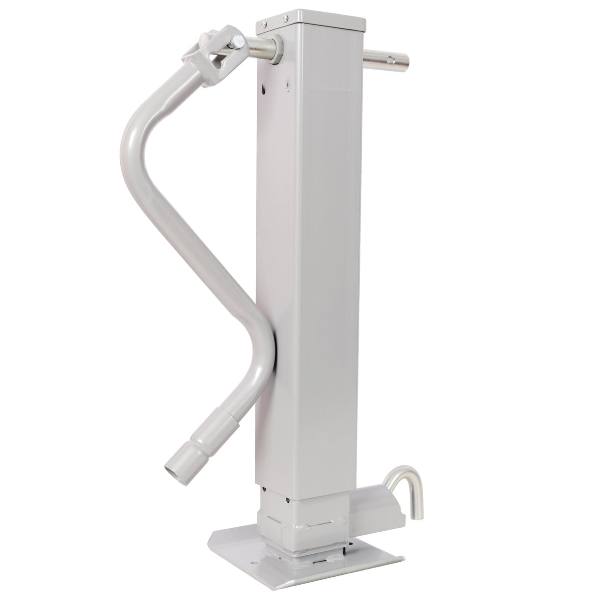 Weld On Trailer Jack 12,000 lbs. Capacity Sidewind Crank No Mount Square Jack Tube 26 Inch Travel Heavy - Duty - Gray - Fab Heavy Parts