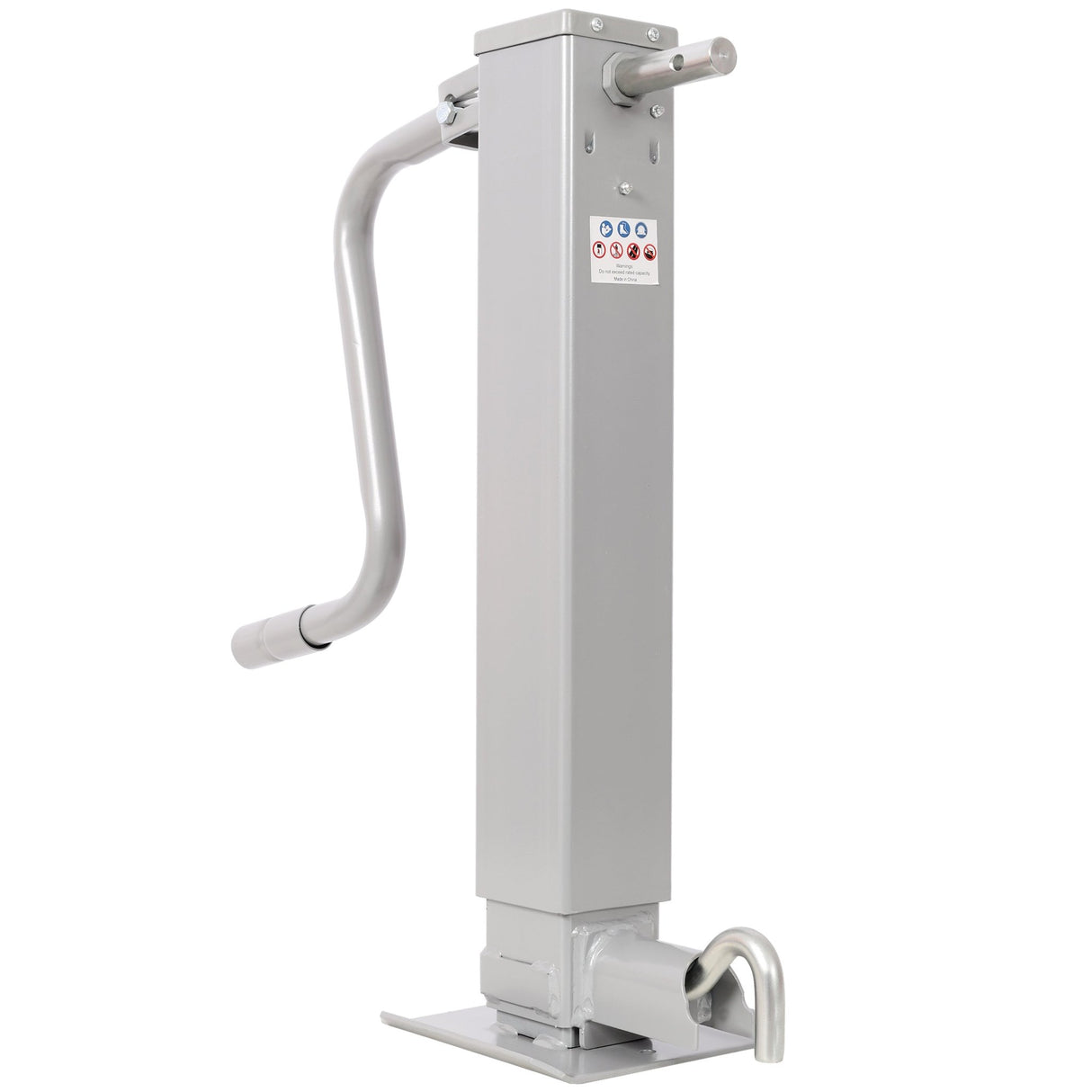 Weld On Trailer Jack 12,000 lbs. Capacity Sidewind Crank No Mount Square Jack Tube 26 Inch Travel Heavy - Duty - Gray - Fab Heavy Parts