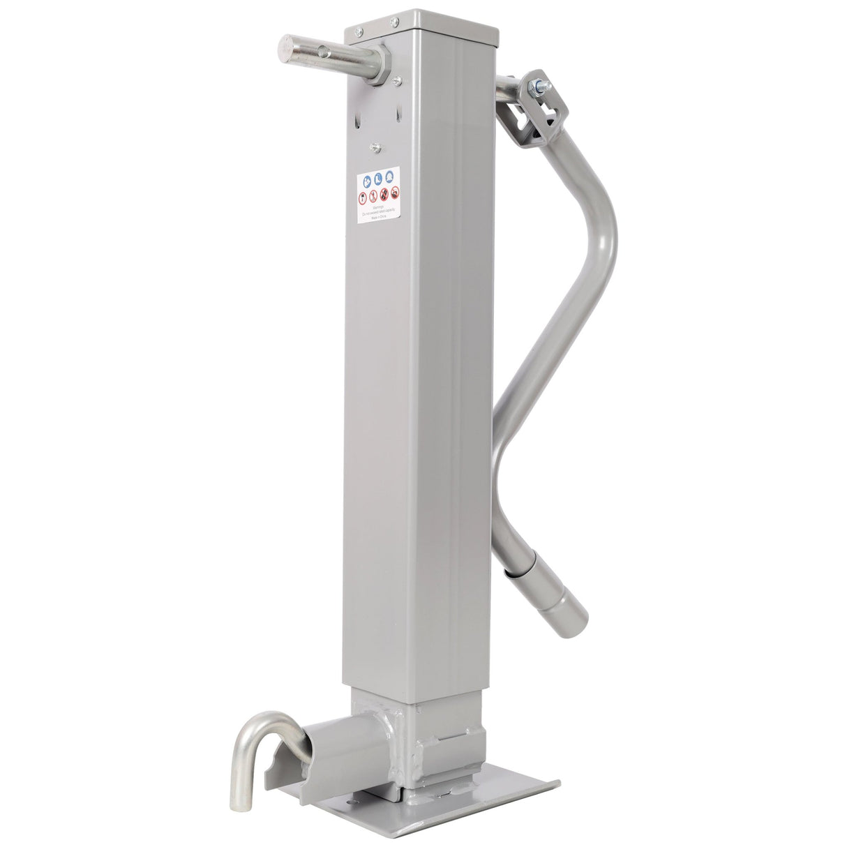Weld On Trailer Jack 12,000 lbs. Capacity Sidewind Crank No Mount Square Jack Tube 26 Inch Travel Heavy - Duty - Gray - Fab Heavy Parts