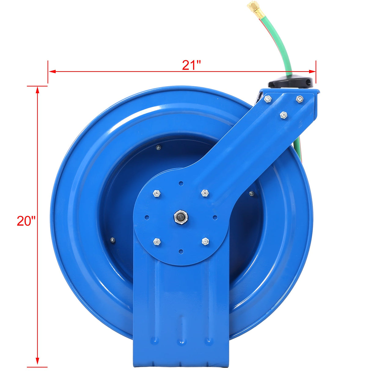 Welding Hose Reel Retractable 1/4 Inch x 100 Foot Twin Oxygen Acetylene Rubber STD Max 200PSI Heavy Duty Industrial Single Arm Construction - Fab Heavy Parts