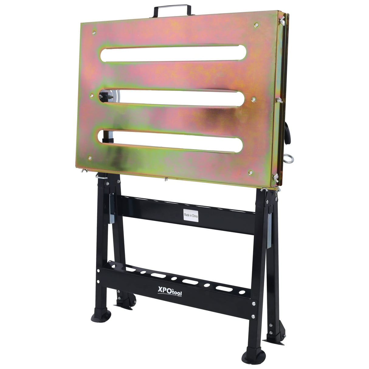 Welding Workbench with Wheels and Slot 30"x20" 400lbs Capacity Steel Folding Adjustable - Fab Heavy Parts