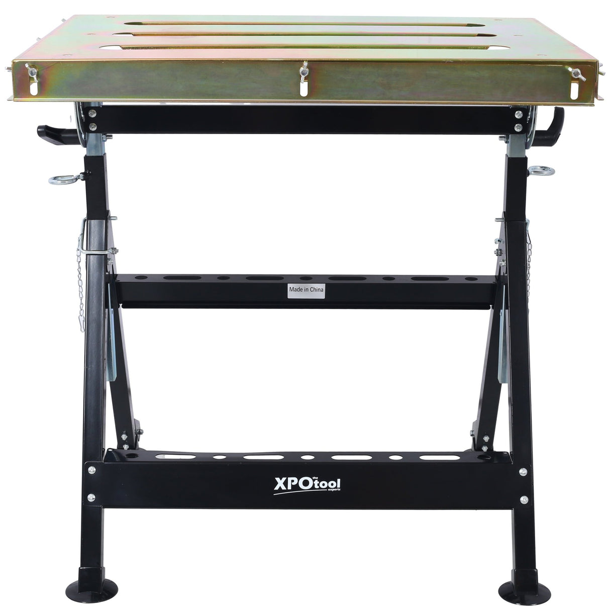 Welding Workbench with Wheels and Slot 30"x20" 400lbs Capacity Steel Folding Adjustable - Fab Heavy Parts