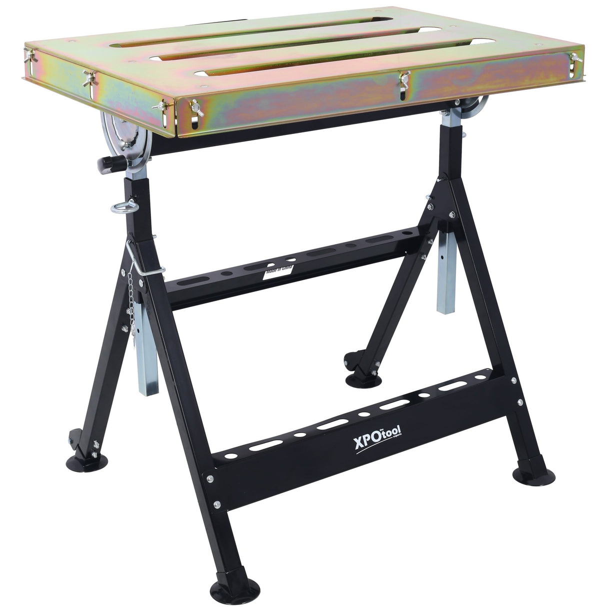 Welding Workbench with Wheels and Slot 30"x20" 400lbs Capacity Steel Folding Adjustable - Fab Heavy Parts