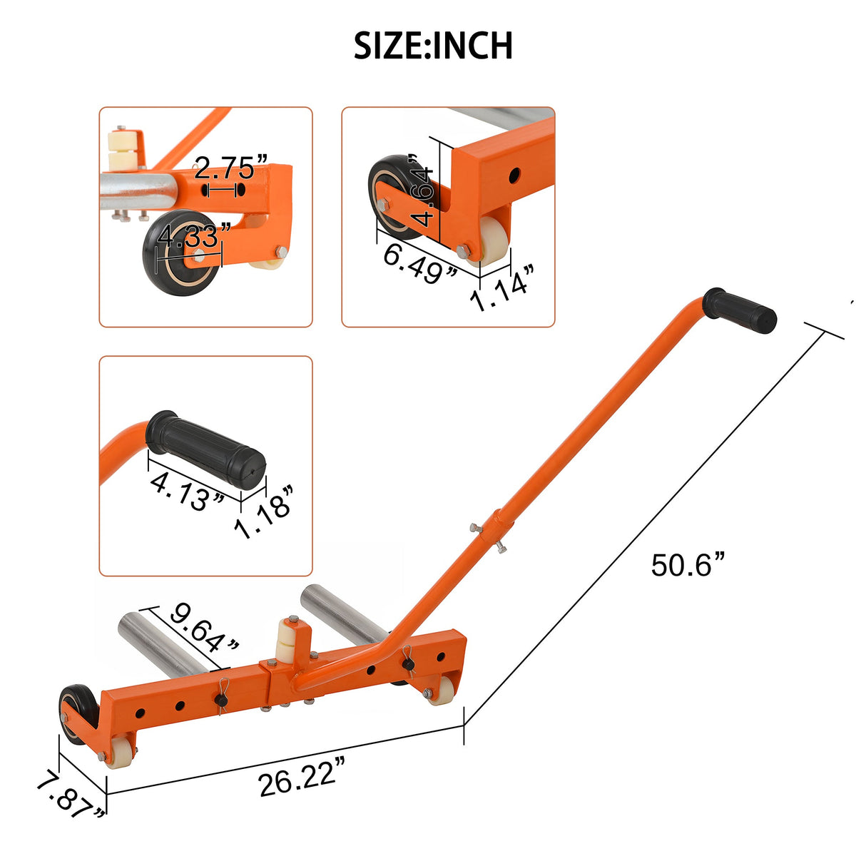 Wheel Dolly 330 LBS Heavy Duty Adjustable Rolling Tire Dolly for Tires Ranging from 6.5 to 31.5 Inches - Fab Heavy Parts