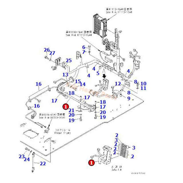 Faire du faisceau de câbles 203-06-71731 203-06-717310 ajustement pour l'excavatrice Komatsu PC130-7 PC130F-7