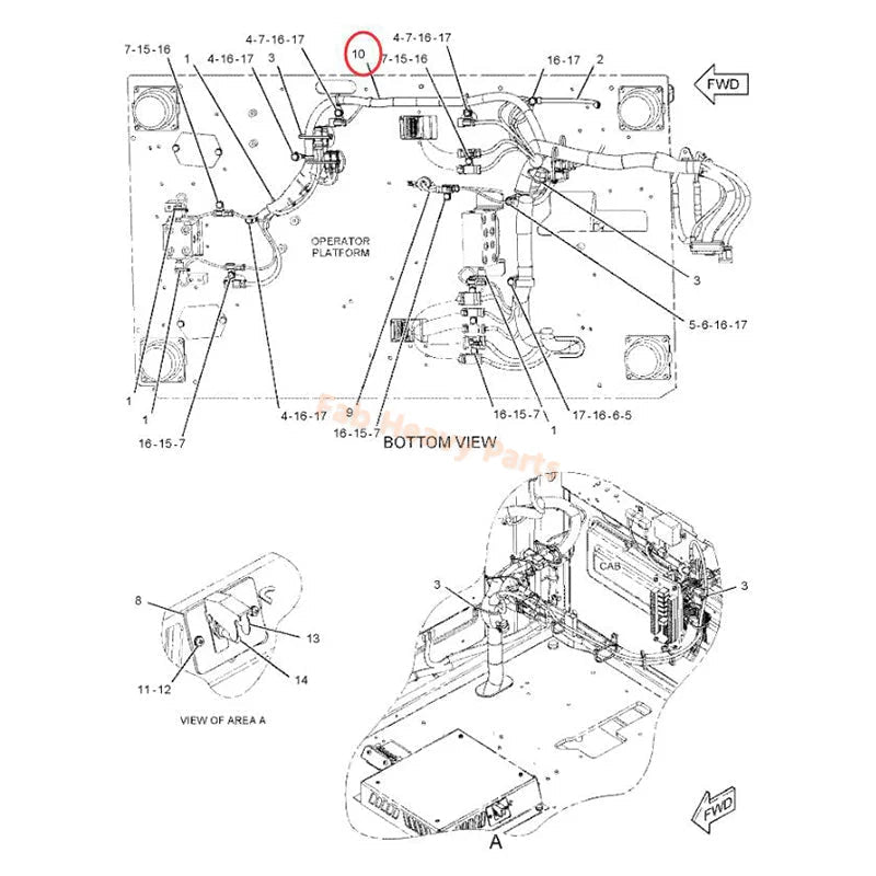 Wiring Harness 275 - 7004 2757004 Fits for Caterpillar CAT Excavator 320D 323D - Fab Heavy Parts