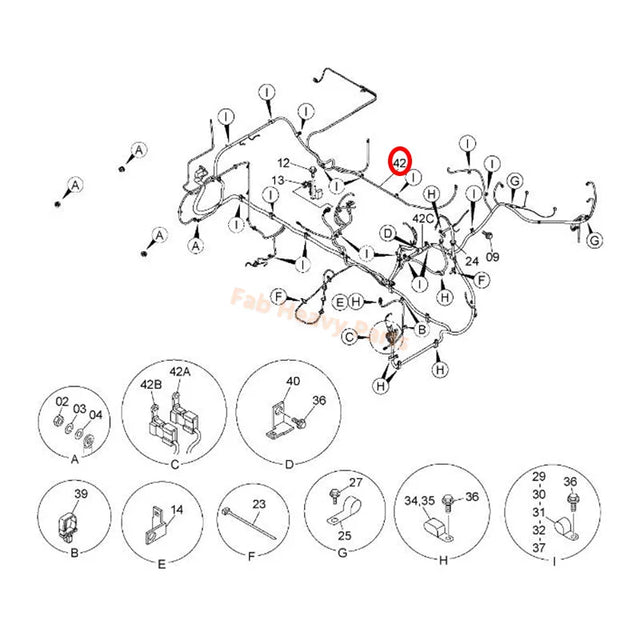 Cablaggio 4460122 per escavatore Hitachi ZX330-3G ZX330LC-3G ZX350H-3G ZX350LCH-3G