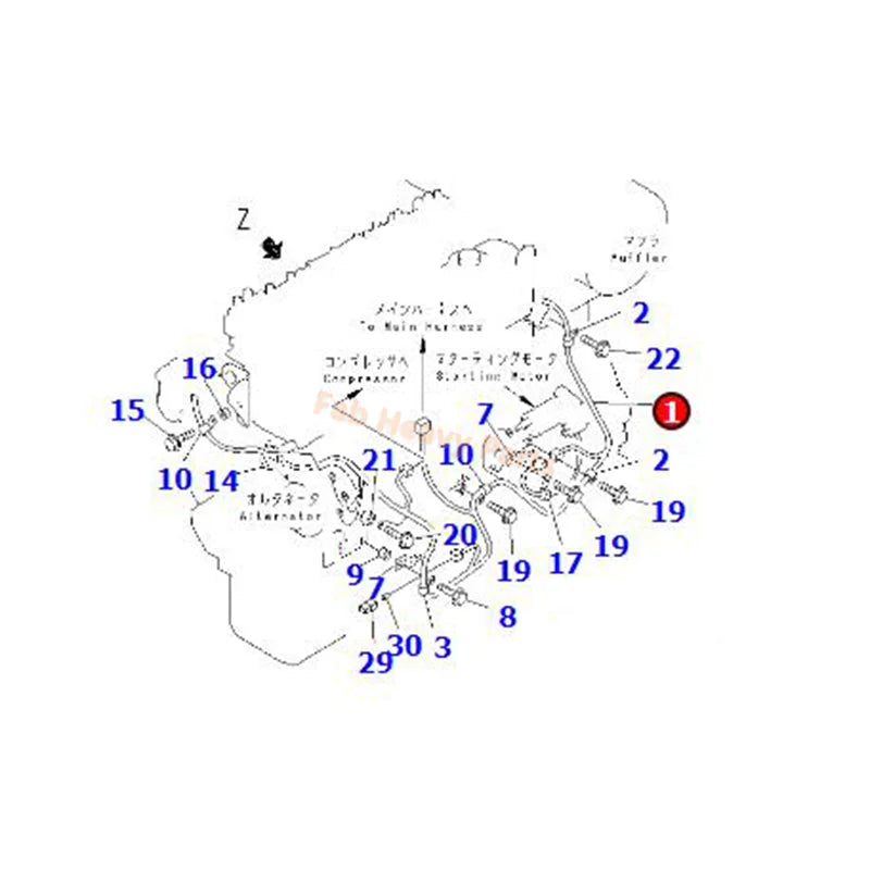 Wiring Harness 6222-83-4310 Fits for Komatsu Engine SAA6D108E-2 S6D108 Excavator PC300-6