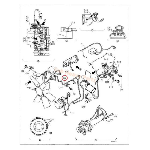 Wiring Harness LC16E01011P1 LC16E01011P2 for Kobelco Excavator SK330LC-6E SK330-6E