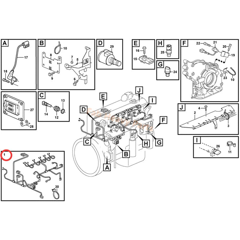 Wiring Harness VOE22041209 for Volvo Excavator EC290 EC290B EC290BLC EC210 - Fab Heavy Parts