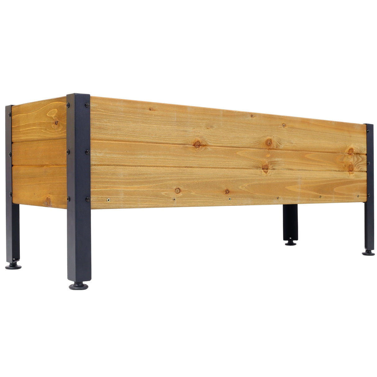 Wood Rectangular Garden Planter Box Raised Bed Outdoor Elevated Herbs Vegetables Flowers Great Patio Deck Balcony - Fab Heavy Parts