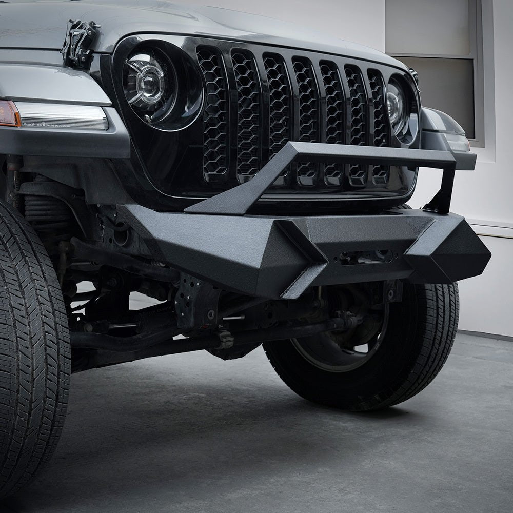 X Style Front Bumper with Winch Plate Fits for Wrangler JK (2007 - 2018) Textured Manganese Steel Construction - Fab Heavy Parts