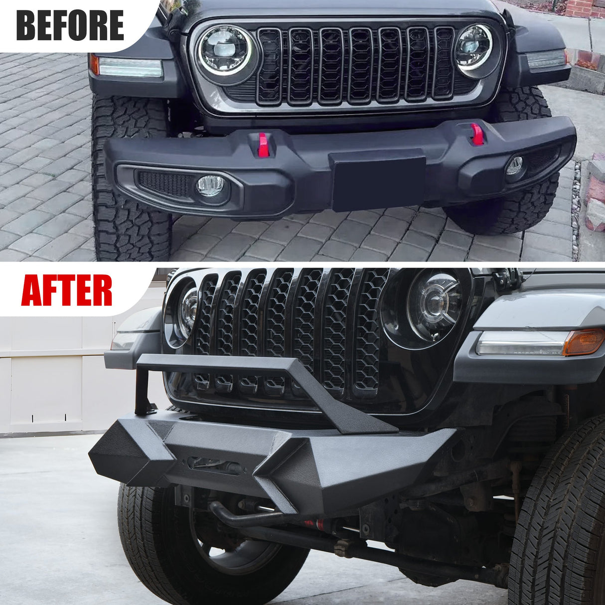 X Style Front Bumper with Winch Plate Fits for Wrangler JK (2007 - 2018) Textured Manganese Steel Construction - Fab Heavy Parts