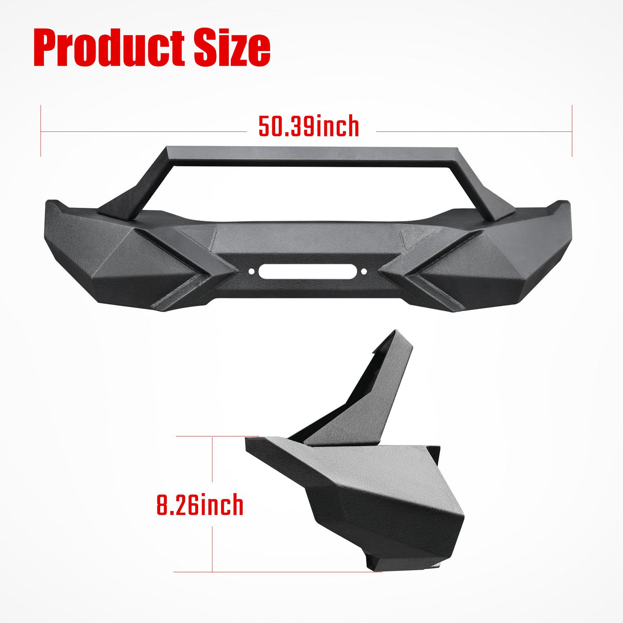X Style Front Bumper with Winch Plate Fits for Wrangler JK (2007 - 2018) Textured Manganese Steel Construction - Fab Heavy Parts