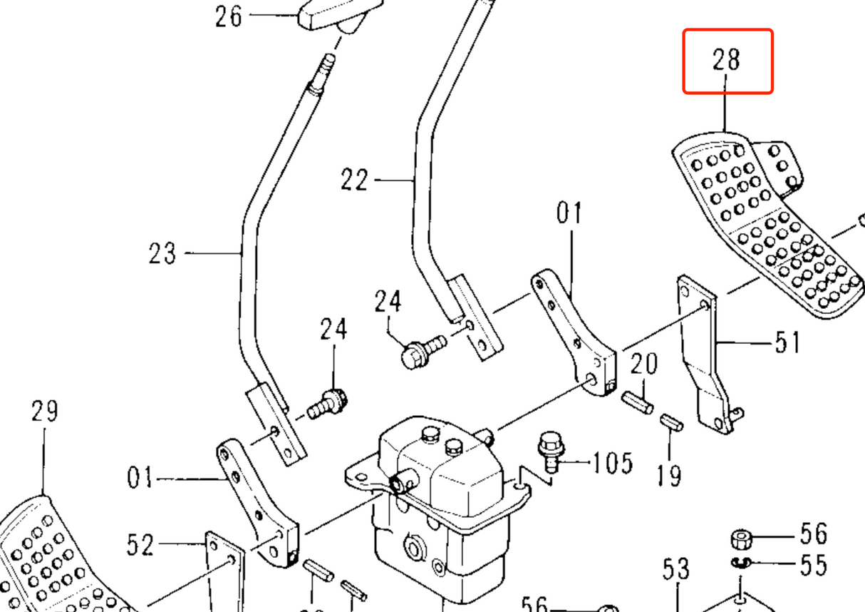 New Pedal Right 1019853 for Hitachi EX100-3 EX100-5 EX120-5 EX120-3 EX1100-3