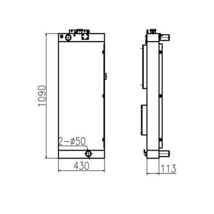 Para Hyundai Excavadora R210W-9 R210NLC-9 R210W-9-MH Conjunto de núcleo de radiador hidráulico 11Q6-44210 11Q6-44312 11Q6-44311 11Q6-44310