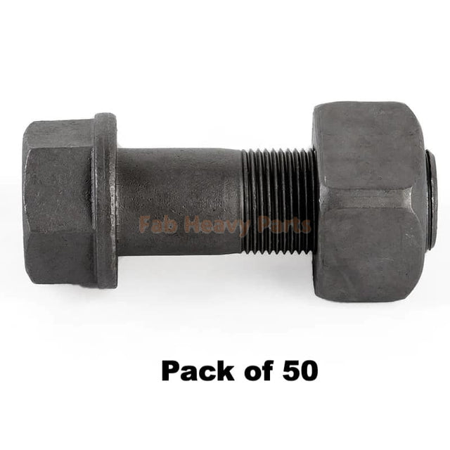 M22 * 65mm spoorschoenbout kettingbout met moeren voor Volvo CAT past op Case Kobelco past op Komatsu JD graafmachine lader - pak van 50