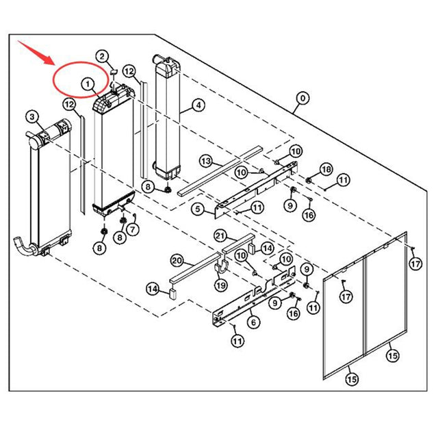 Radiatore idraulico 4668378 per escavatore Hitachi ZAX120-3 ZAX135US-3 ZAX190W-3