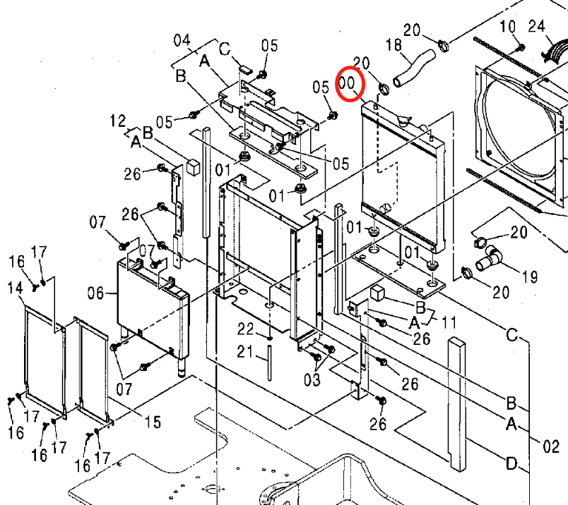 For Hitachi Excavator ZX75UR ZX75URT ZX75US-A ZX75UST ZX85US-HCME Hydraulic Radiator Core Assembly 4475870