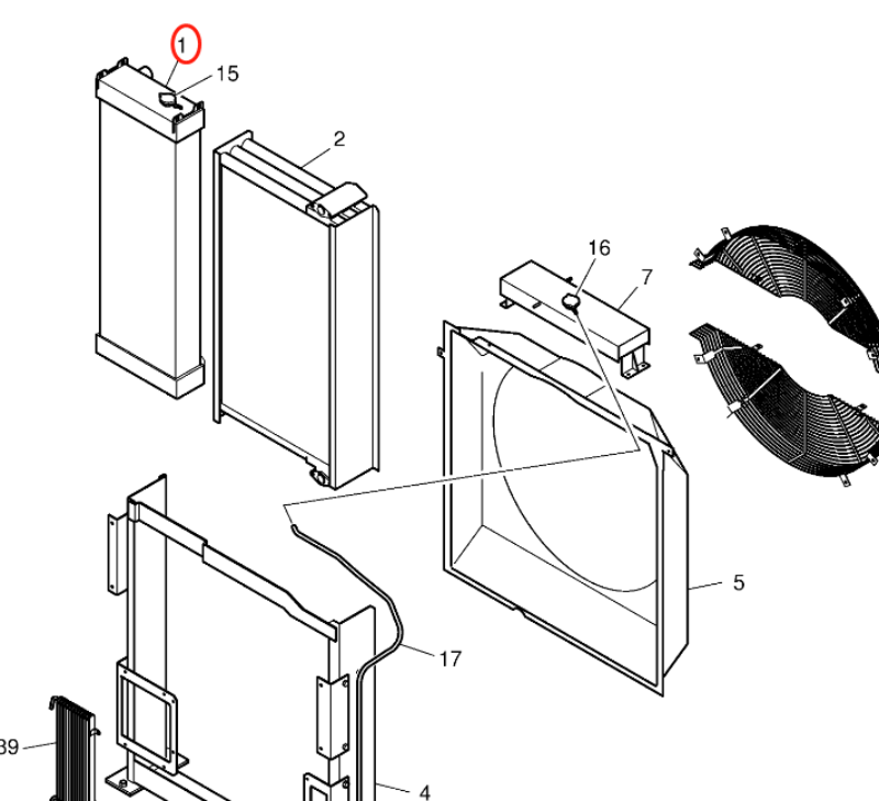 Hydraulic Radiator K9001934 202-00151B for Doosan Excavator DX420 DX480 DX520