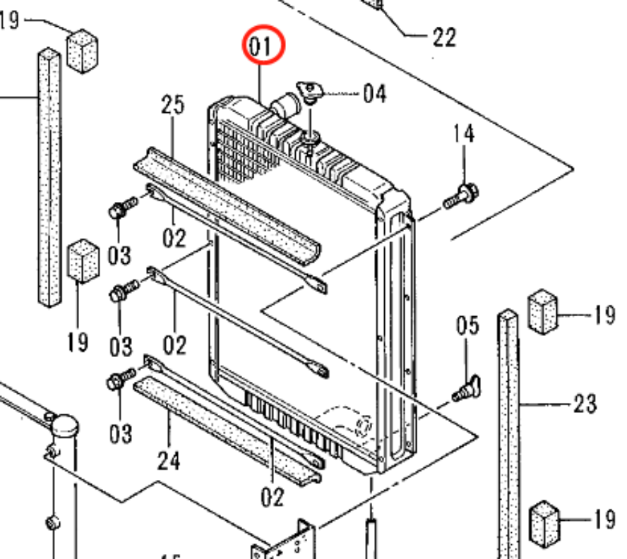 For Hitachi Excavator EX300-2 Water Tank Core Assembly 4320506