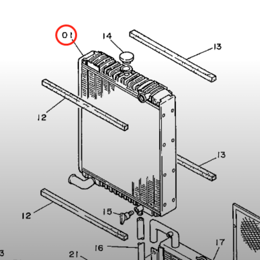 For Hitachi Excavator EX220-1 Water Tank Core Assembly 4206091