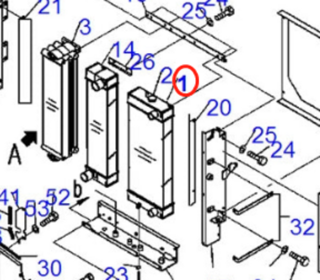 Fits For Komatsu Wheel Loader WA320-5 WA320L-5 WA320-5L Hydraulic Radiator Core Assembly 419-03-31114