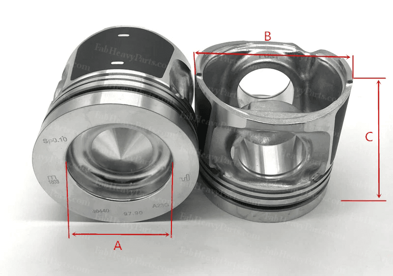 6 Set of Piston and Cylinder Sleeve for Volvo D6E Engine - Fab Heavy Parts