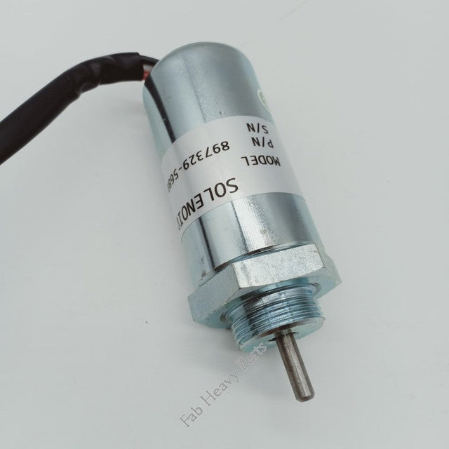 Stop Solenoid 8972091152 for Isuzu 4LE2 4LE2X Sumitomo Hitachi MV2-40 EX4U EX40U EX55 EX58 ZX40U Excavator, 24V-Shut down solenoid-Fab Heavy Parts