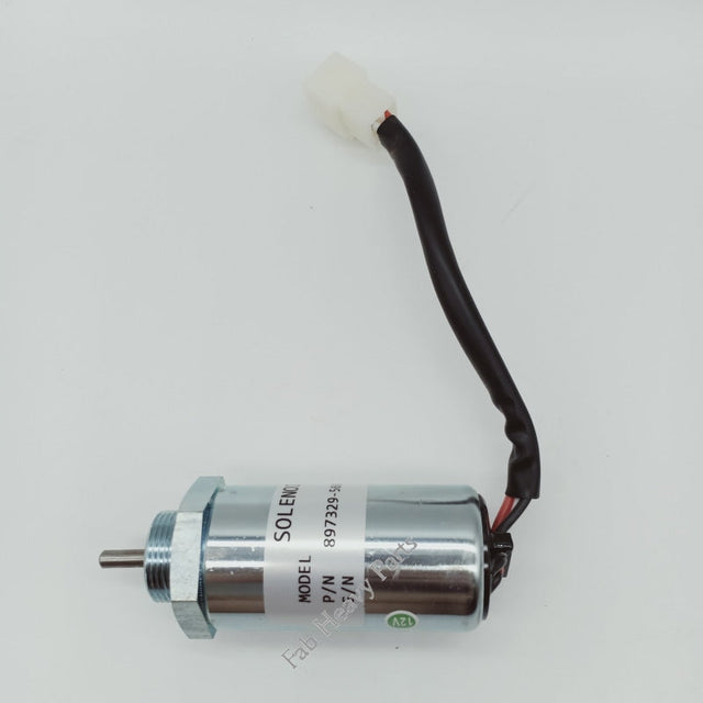 Stop Solenoid 8972091152 for Isuzu 4LE2 4LE2X Sumitomo Hitachi MV2-40 EX4U EX40U EX55 EX58 ZX40U Excavator, 24V-Shut down solenoid-Fab Heavy Parts