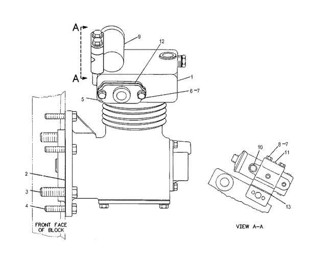 Air Brake Compressor 111-7994 Fit for Caterpillar 120G 130G 140G 518C 530B 936F 140H 163H - Fab Heavy Parts