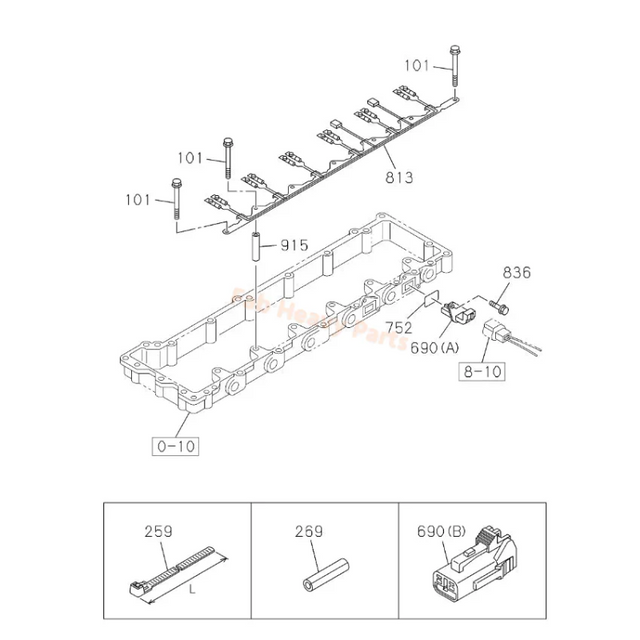 Controlador 8980401600 para el motor Isuzu 6WG1 Hitachi ZX450-3 Excavador