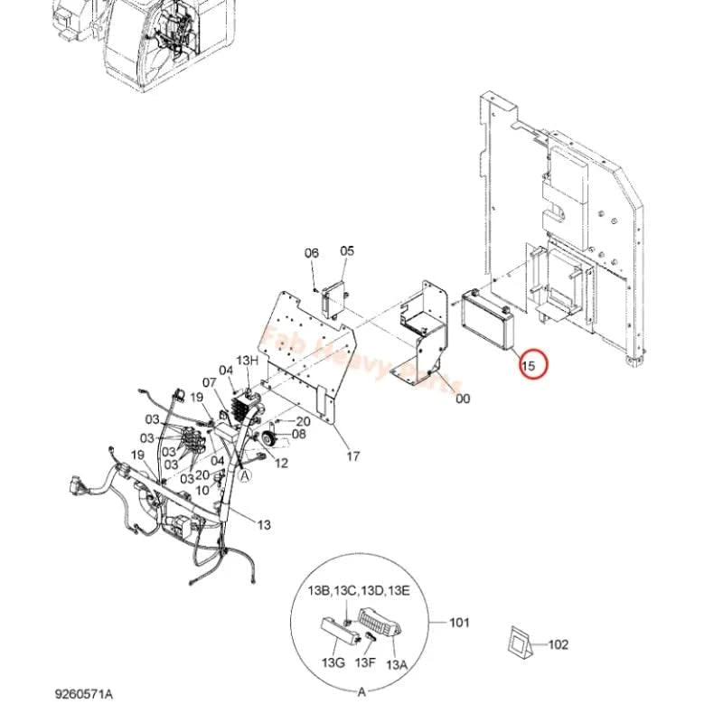 Controller Panel 9263795 for Hitachi Excavator ZX225US - 3 ZX225US - 3 - HCME ZX225US - 3F ZX225USLC - 3 - Fab Heavy Parts
