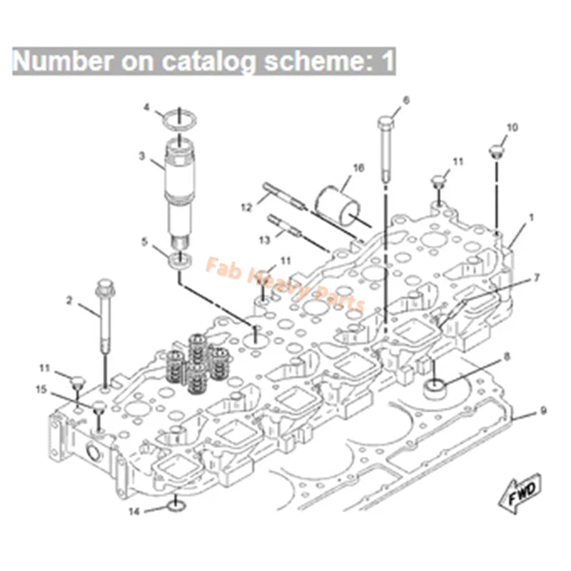 Cylinder Head 2141667 214 - 1667 Fits for Caterpillar CAT 3406 3406A 3406C 3406E Engine 375 375 L 5080 Excavator - Fab Heavy Parts