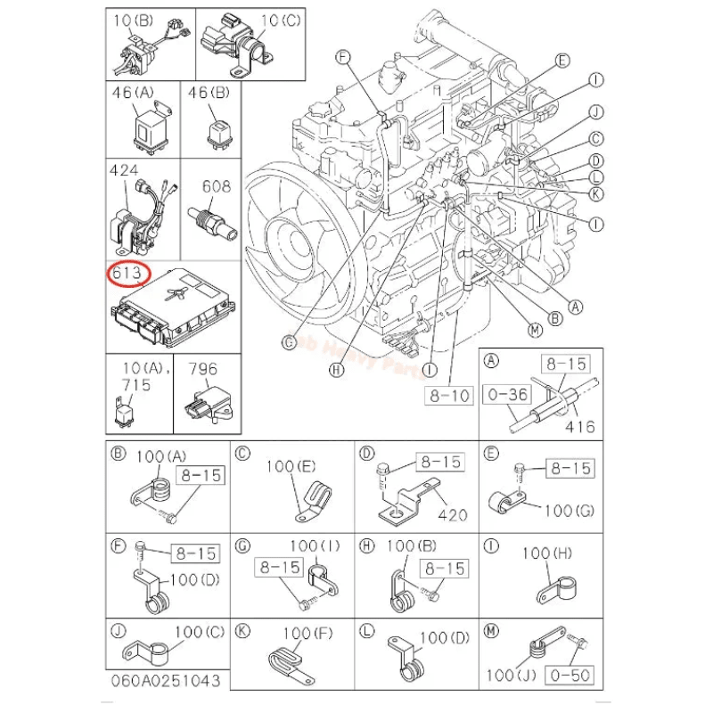 Engine Control Unit ECU 898080 - 6660 for Isuzu 4HK1 Hitachi ZX190W - 3 ZX200 - 3 ZX210 - 3 ZX220W - 3 ZX225US - 3 ZX240 - 3 ZX250W - 3 - Fab Heavy Parts