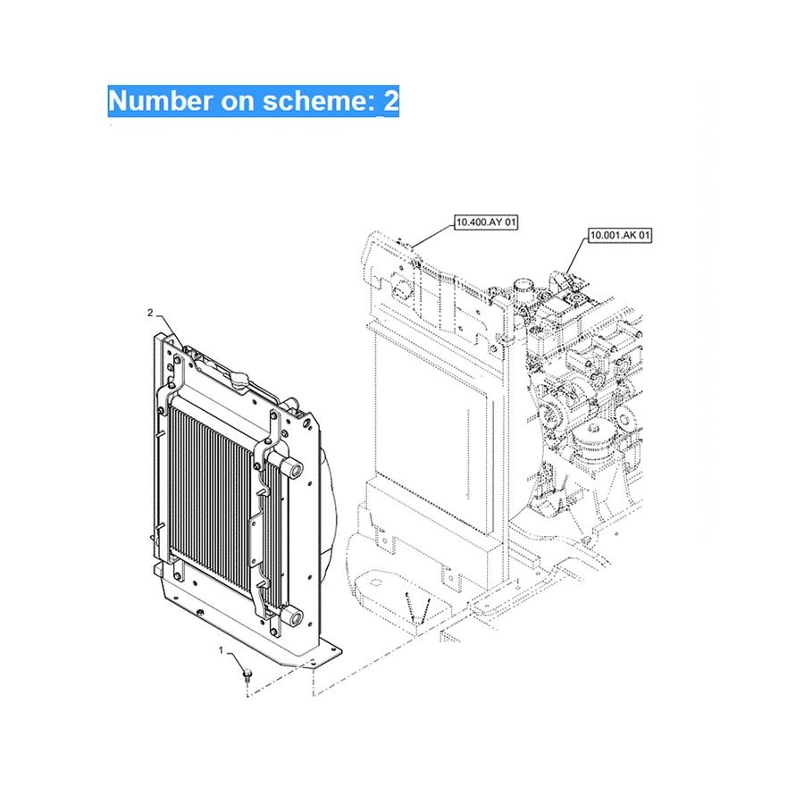 Fits For Case Excavator CX55B Hydraulic Radiator Core Assembly PS05P00002F1 - Fab Heavy Parts