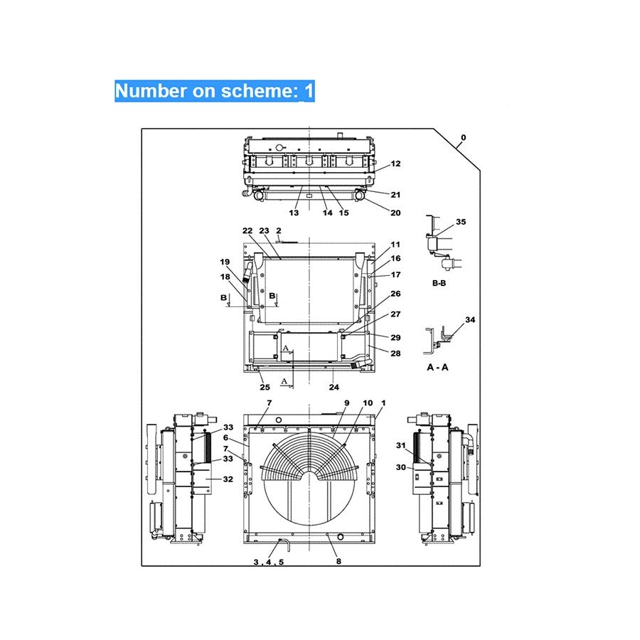 Fits For Case Excavator CX800 CX800B Hydraulic Radiator Core Assembly LN001620 LN002530 - Fab Heavy Parts