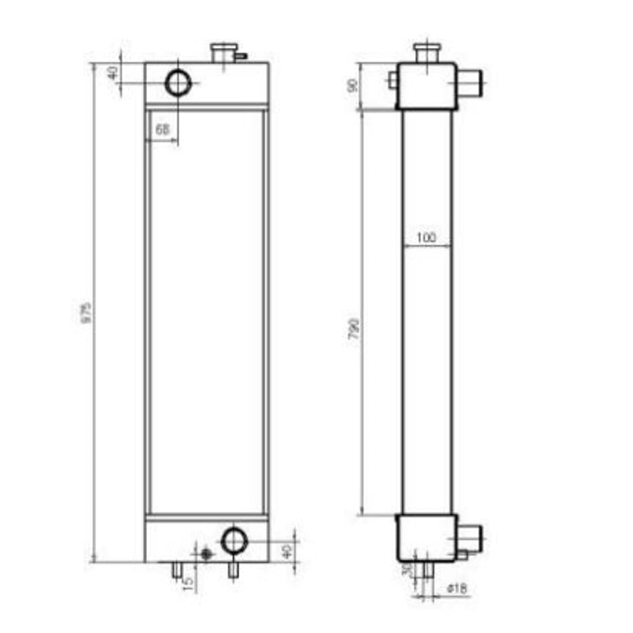 Fits For Komatsu Excavator PC128US - 8 Hydraulic Radiator Core Assembly - Fab Heavy Parts