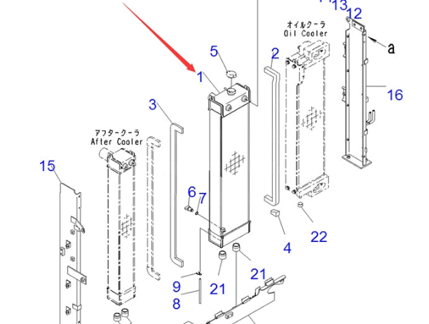 Fits For Komatsu Excavator PC130 - 8 Hydraulic Radiator Assembly 203 - 03 - 12221 - Fab Heavy Parts