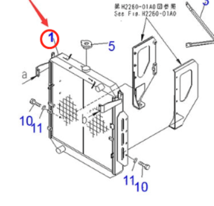 Fits For Komatsu Wheel Loader WA430 - 5 WA480 - 5 WA470 - 5 WA430 - 6 Hydraulic Radiator Core Assembly 421 - 03 - 31551 - Fab Heavy Parts