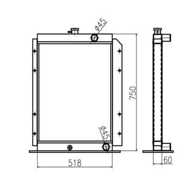 Doosan Excavator DH70 hydraulijäähdytinkokoonpanoon