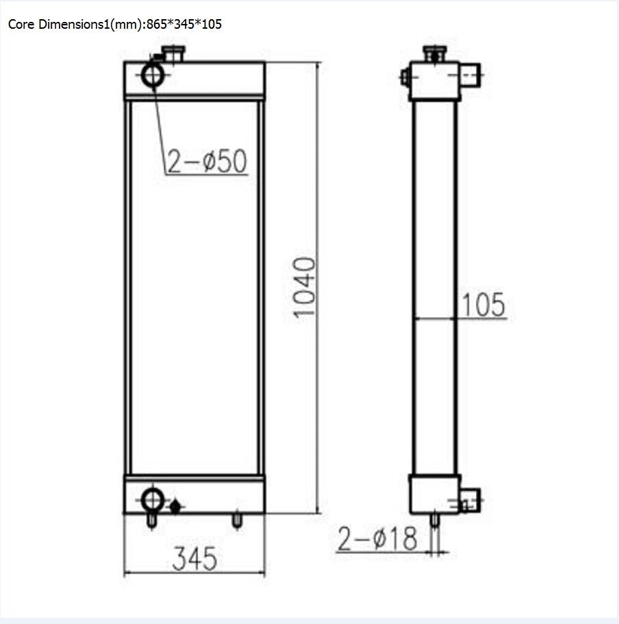 For Doosan Excavator DX225 Hydraulic Radiator Assembly - Fab Heavy Parts