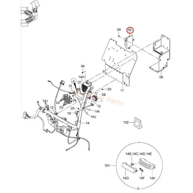 For Hitachi Excavator ZX110-3 ZX120-3 ZX130-3 ZX200-3 Vehicle Controller V-ECU 4631129